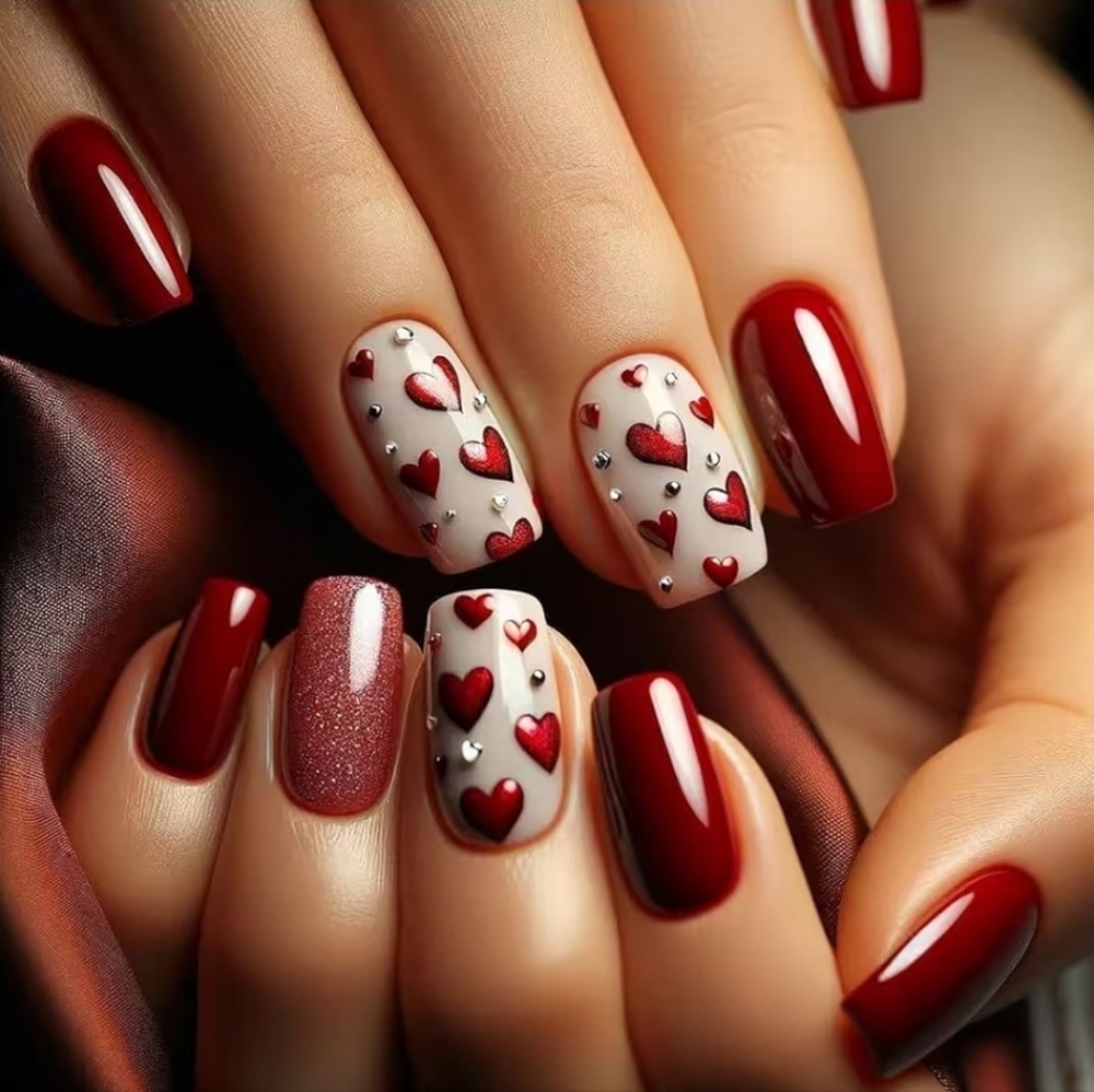 VALENTINES  💅24 NAILS Glue ON OR PRESS ON FULL KIT❗️